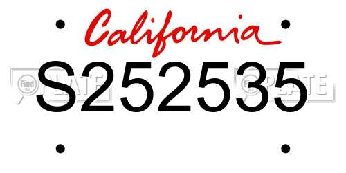 S252535 California License Plate
