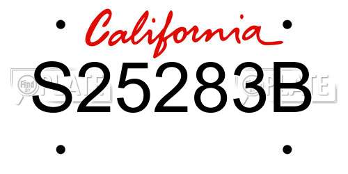S25283B California License Plate