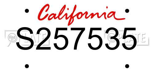 S257535 California License Plate
