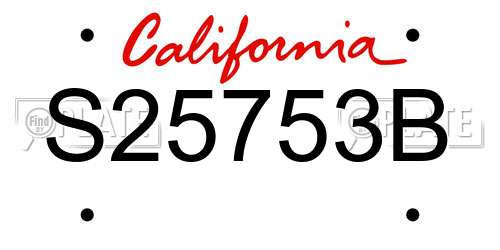 S25753B California License Plate