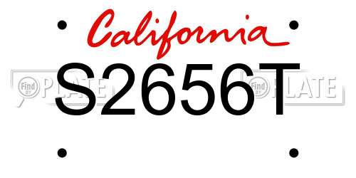 S2656T California License Plate