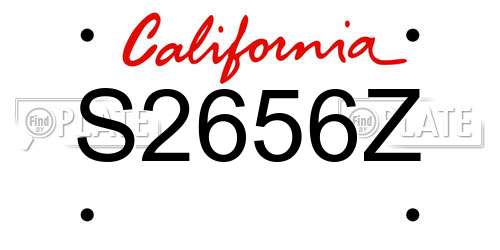 S2656Z California License Plate