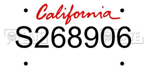 S268906 California License Plate