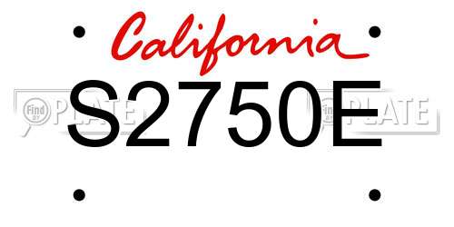 S2750E California License Plate