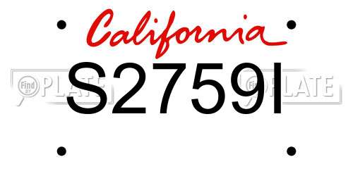 S2759I California License Plate