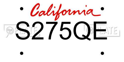S275QE California License Plate