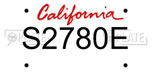 S2780E California License Plate