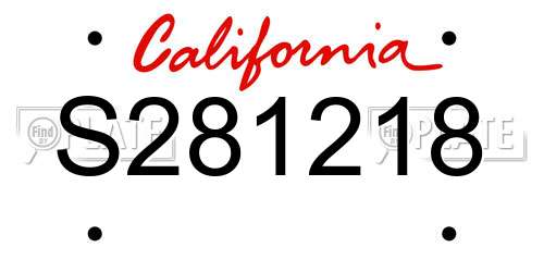 S281218 California License Plate