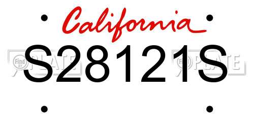 S28121S California License Plate