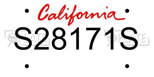 S28171S California License Plate