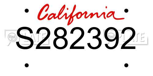 S282392 California License Plate