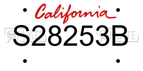 S28253B California License Plate