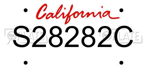 S28282C California License Plate