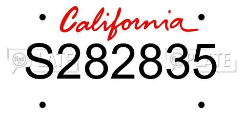 S282835 California License Plate