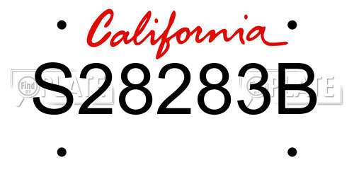 S28283B California License Plate