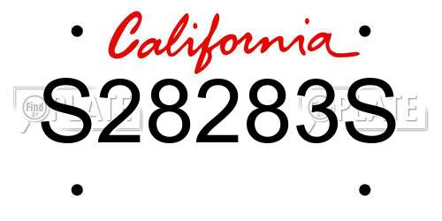 S28283S California License Plate
