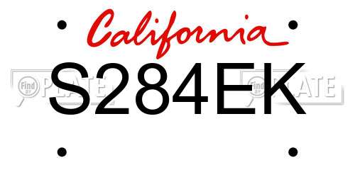 S284EK California License Plate