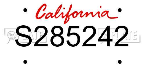 S285242 California License Plate