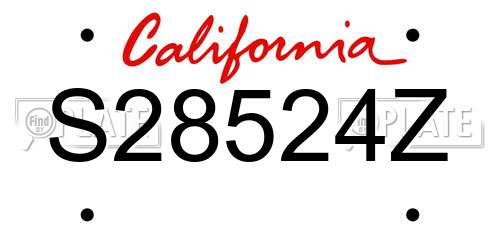 S28524Z California License Plate