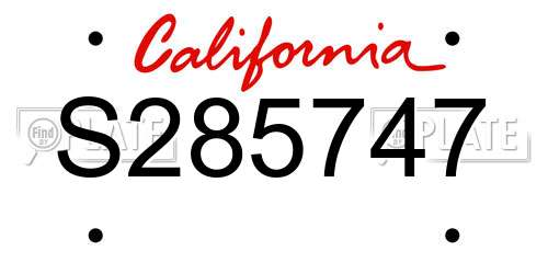S285747 California License Plate
