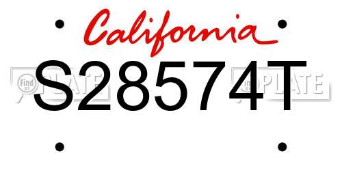S28574T California License Plate