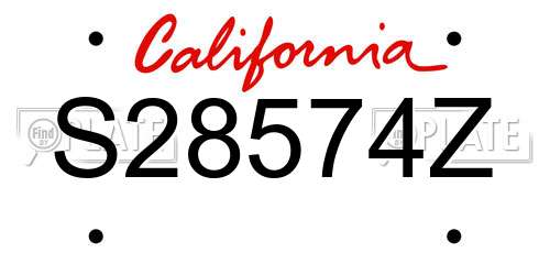 S28574Z California License Plate