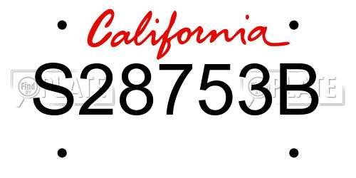 S28753B California License Plate