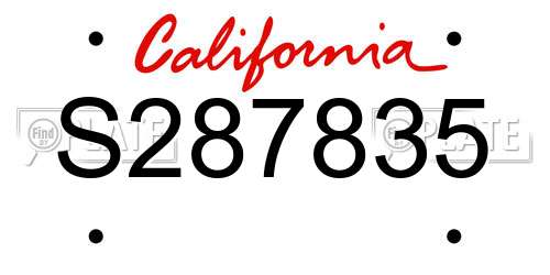 S287835 California License Plate
