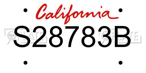 S28783B California License Plate