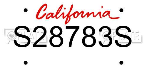 S28783S California License Plate