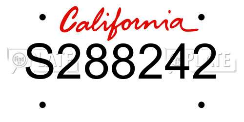 S288242 California License Plate