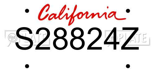 S28824Z California License Plate