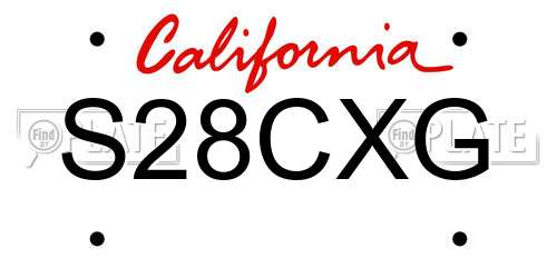 S28CXG California License Plate