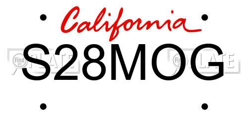 S28MOG California License Plate