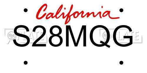 S28MQG California License Plate