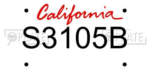 S3105B California License Plate