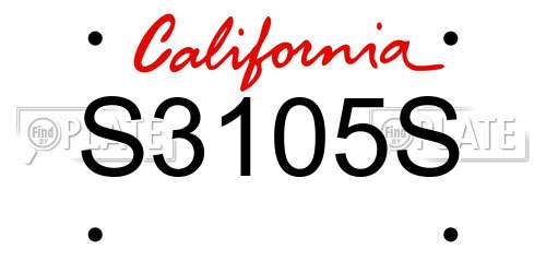 S3105S California License Plate