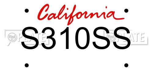 S310SS California License Plate