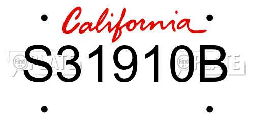 S31910B California License Plate