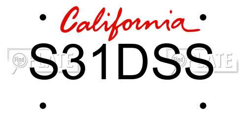 S31DSS California License Plate