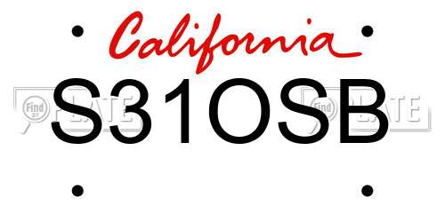 S31OSB California License Plate