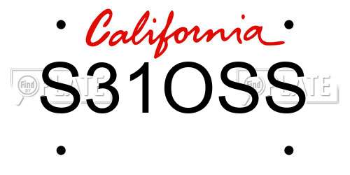 S31OSS California License Plate