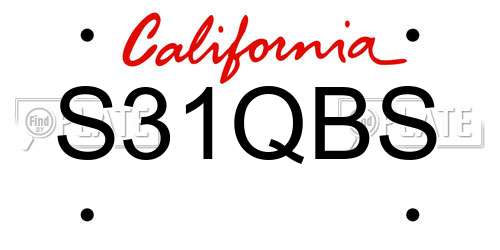 S31QBS California License Plate