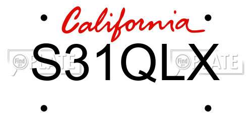 S31QLX California License Plate