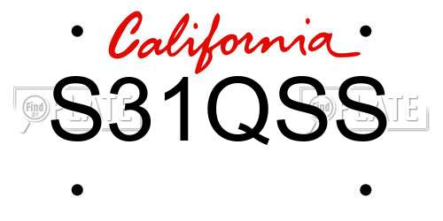 S31QSS California License Plate