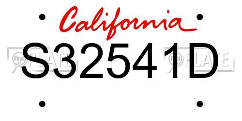 S32541D California License Plate