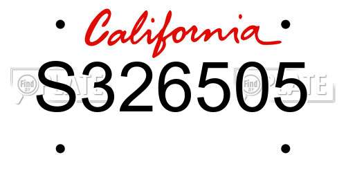 S326505 California License Plate