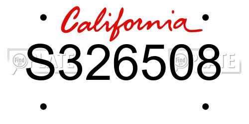 S326508 California License Plate