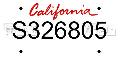 S326805 California License Plate
