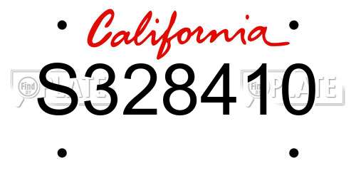 S328410 California License Plate